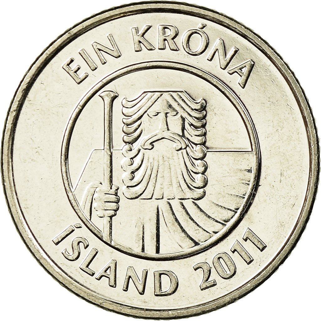 Munten, IJsland, Krona, 2011, ZF, Nickel plated steel, KM:27A