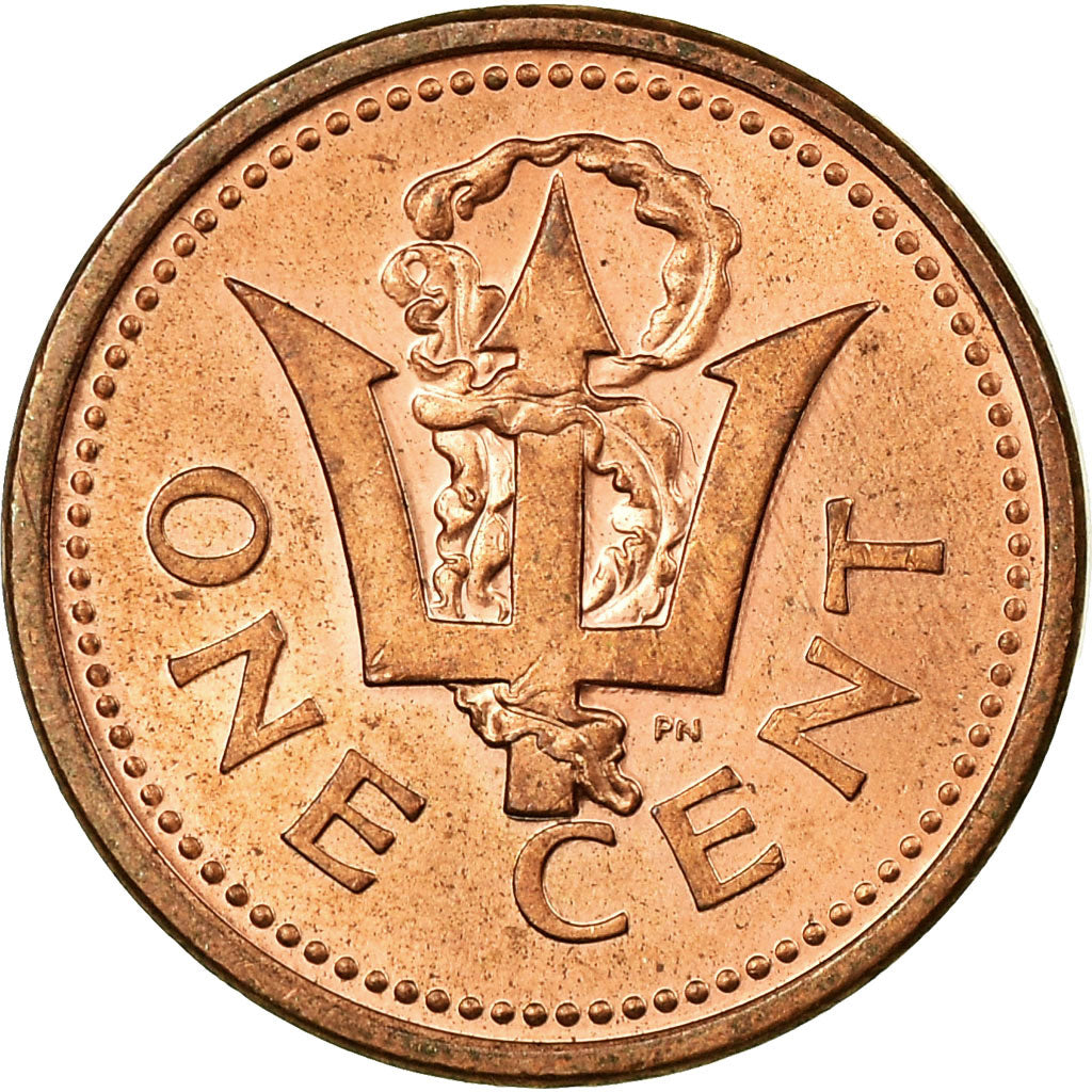 Munten, Barbados, Cent, 2005, Royal Canadian Mint, ZF, Copper Plated Zinc