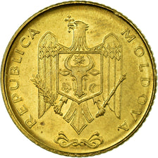 Coin, Moldova, 50 Bani, 2008, EF(40-45), Brass Clad Steel, KM:10