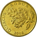 Coin, Croatia, 5 Lipa, 2008, EF(40-45), Brass plated steel, KM:15