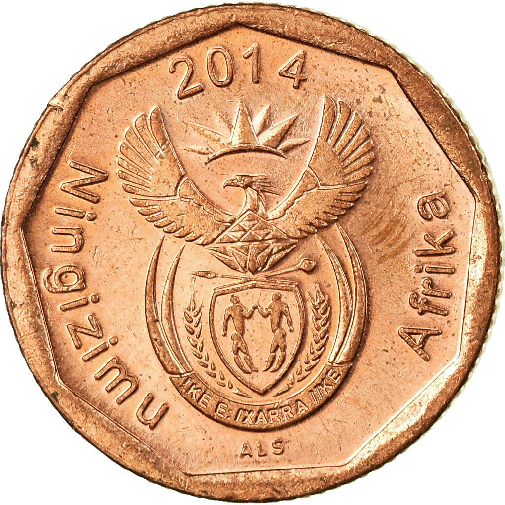 Coin, South Africa, 10 Cents, 2014, EF(40-45), Copper Plated Steel
