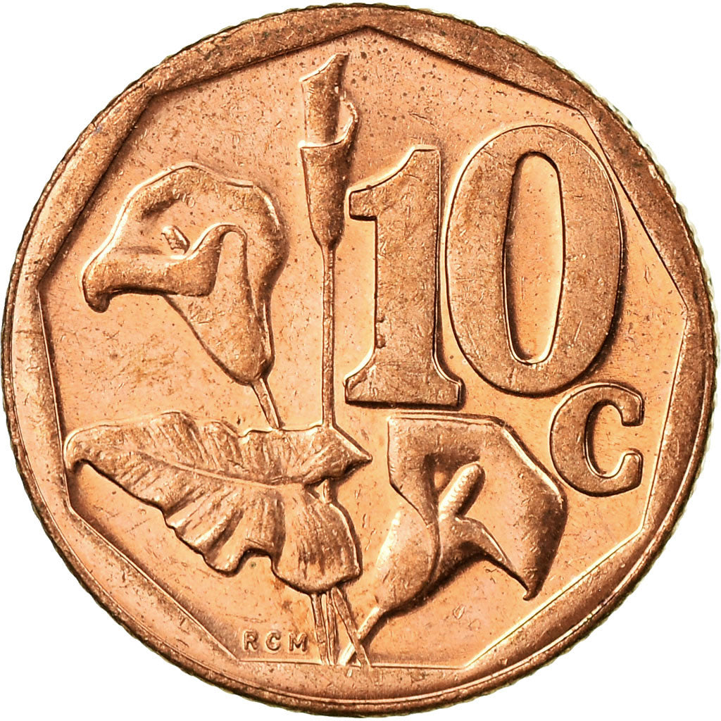Coin, South Africa, 10 Cents, 2014, EF(40-45), Copper Plated Steel