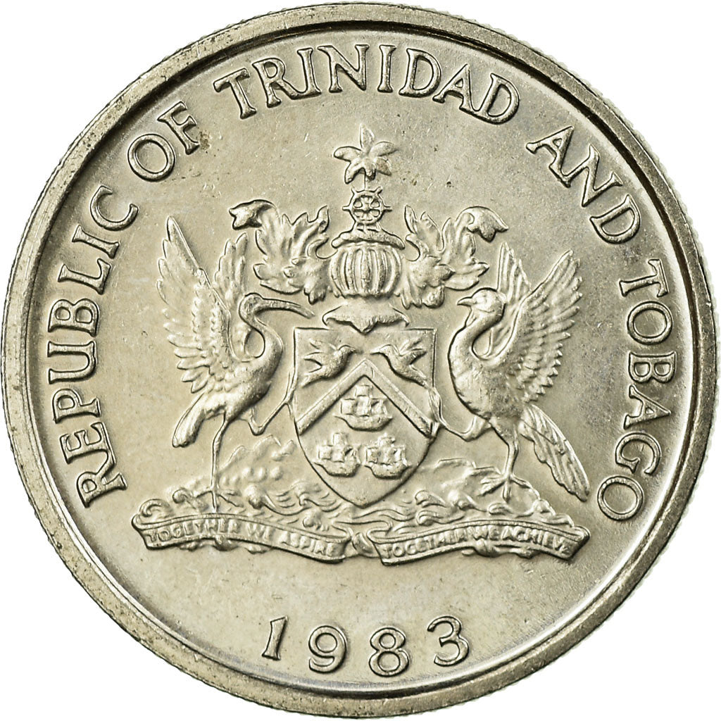 Coin, TRINIDAD & TOBAGO, 25 Cents, 1983, EF(40-45), Copper-nickel, KM:32