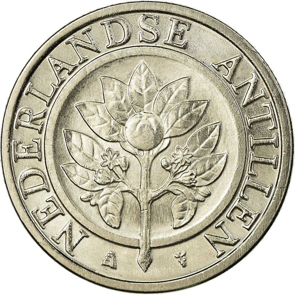Coin, Netherlands Antilles, 25 Cents, 2014, AU(55-58), Nickel Bonded Steel