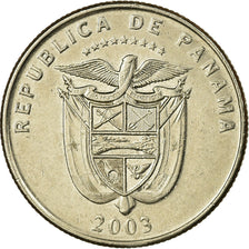 Coin, Panama, 25 Centesimos, 2003, Royal Canadian Mint, EF(40-45), Copper-Nickel
