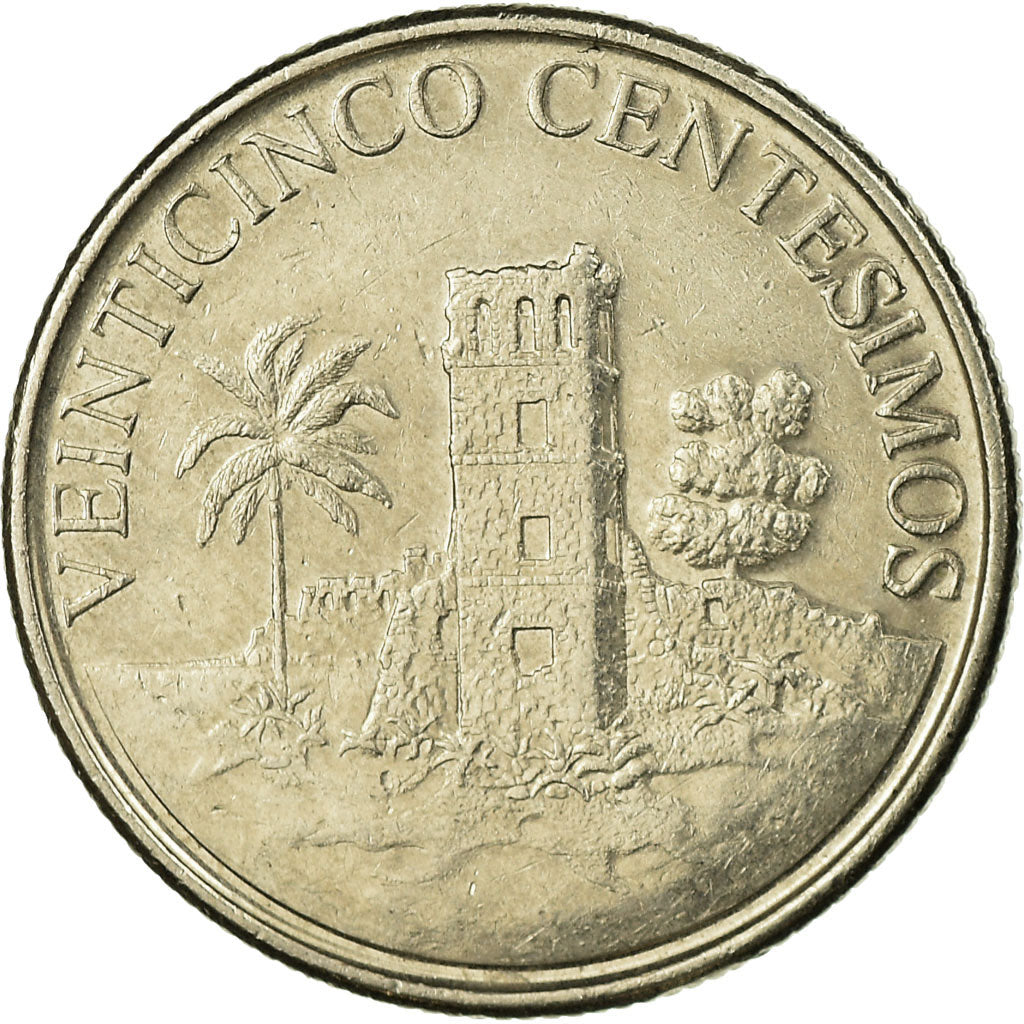 Coin, Panama, 25 Centesimos, 2003, Royal Canadian Mint, EF(40-45), Copper-Nickel