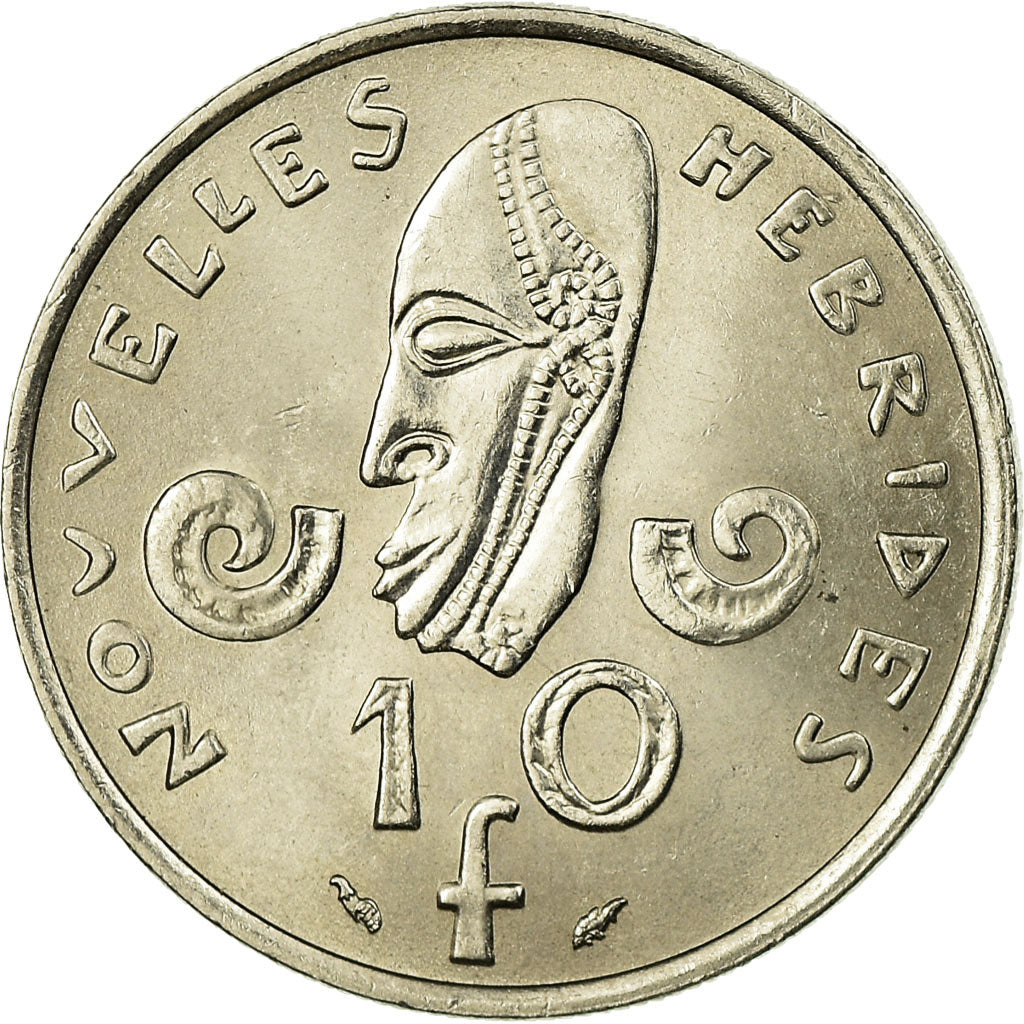 Coin, New Hebrides, 10 Francs, 1977, Paris, EF(40-45), Nickel, KM:2.2