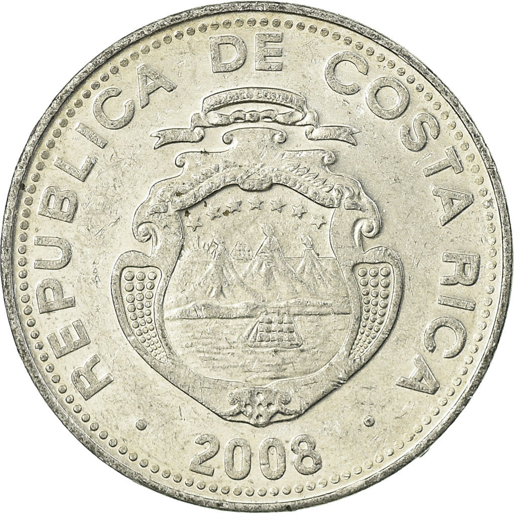Moneta, Costa Rica, 5 Colones, 2008, EF(40-45), Aluminium, KM:227b