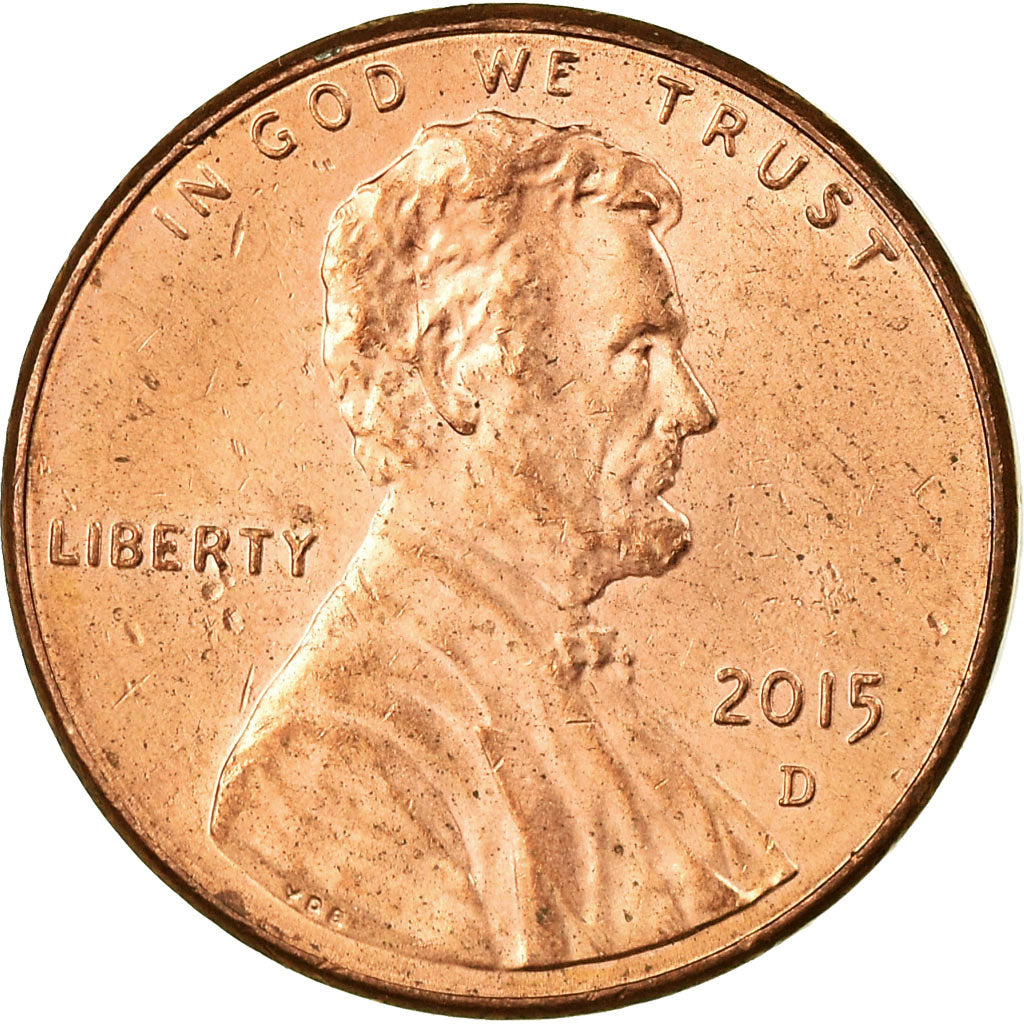 Moneta, USA, Cent, 2015, U.S. Mint, EF(40-45), Miedź platerowana cynkiem