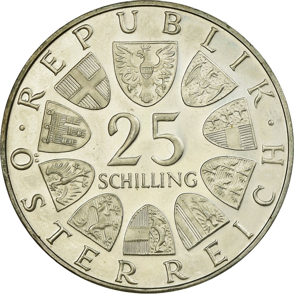 Coin, Austria, 25 Schilling, 1969, AU(55-58), Silver, KM:2905