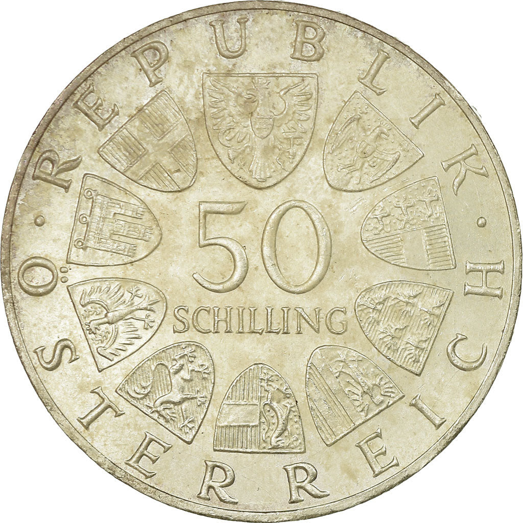 Coin, Austria, 50 Schilling, 1965, AU(55-58), Silver, KM:2898