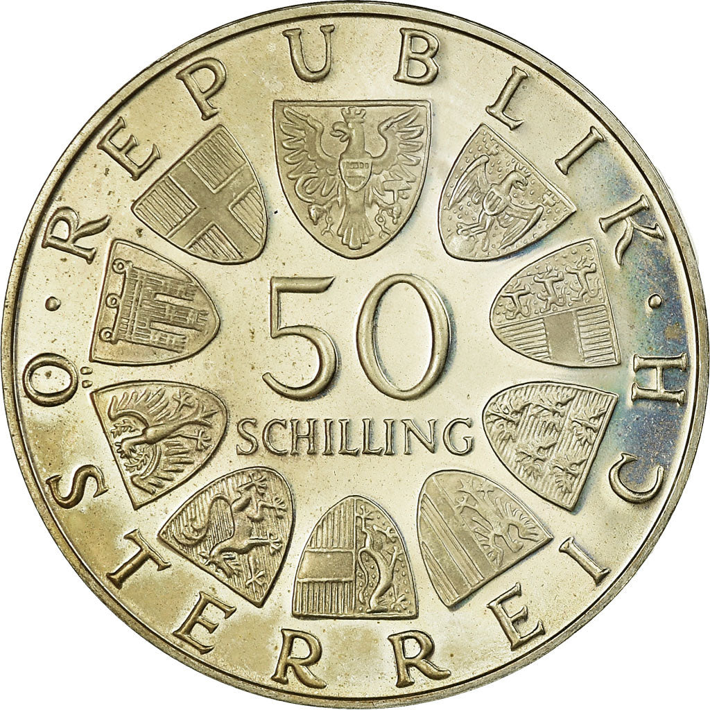 Coin, Austria, 50 Schilling, 1969, AU(55-58), Silver, KM:2906