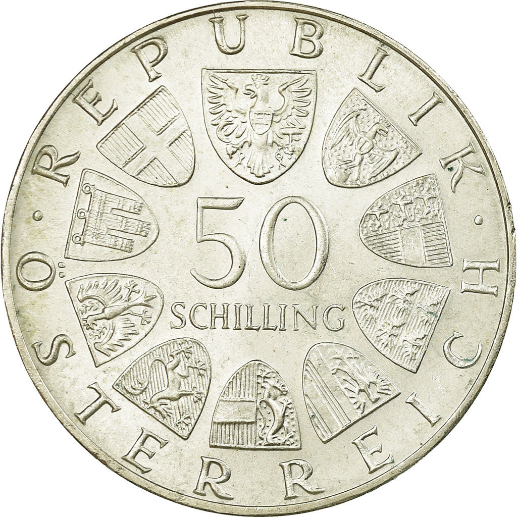 Coin, Austria, 50 Schilling, 1974, AU(55-58), Silver, KM:2922