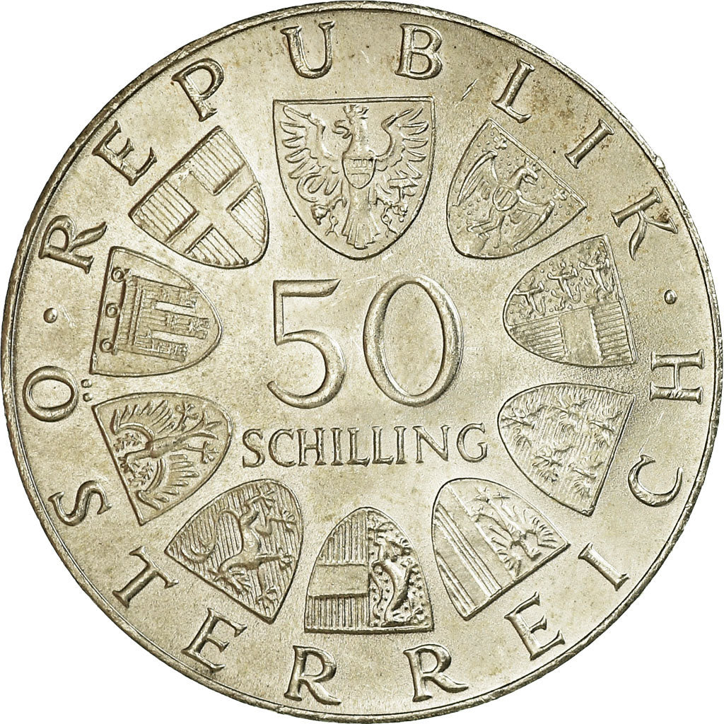 Coin, Austria, 50 Schilling, 1973, AU(55-58), Silver, KM:2916