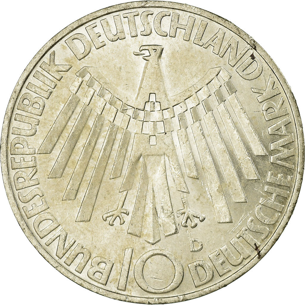 Munten, Federale Duitse Republiek, 10 Mark, 1972, Munich, PR, Zilver, KM:130