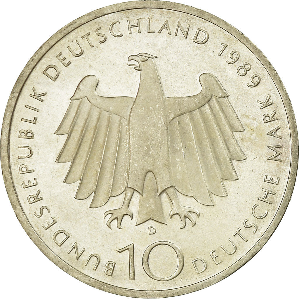 Monnaie, République fédérale allemande, 10 Mark, 1989, Munich, Germany, SUP