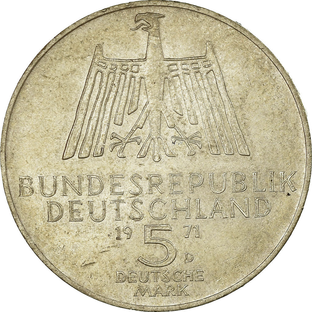Coin, GERMANY - FEDERAL REPUBLIC, 5 Mark, 1971, Munich, Germany, EF(40-45)