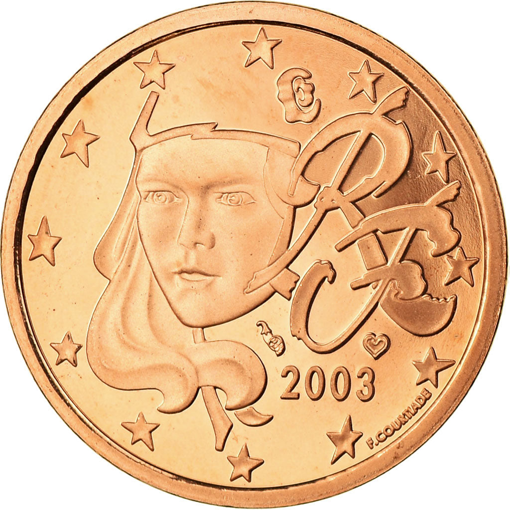 France, 5 Euro Cent, 2003, Proof, MS(65-70), Copper Plated Steel, KM:1284