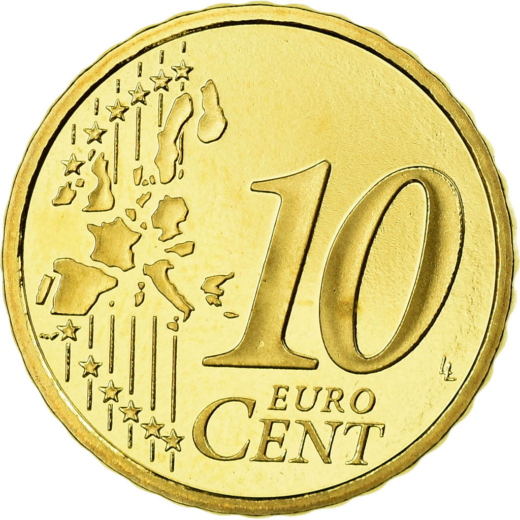 France, 10 Euro Cent, 2003, Proof, MS(65-70), Brass, KM:1285