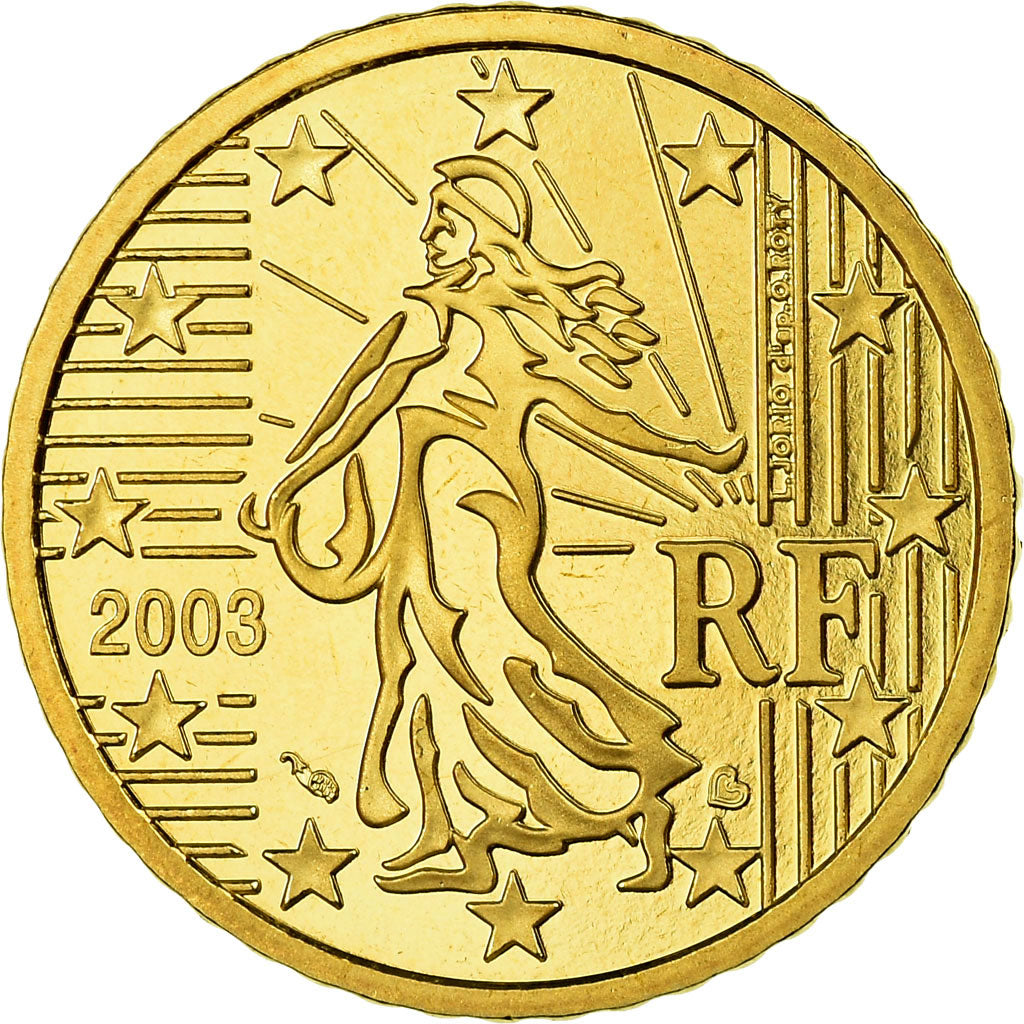 France, 50 Euro Cent, 2003, Proof, MS(65-70), Brass, KM:1287