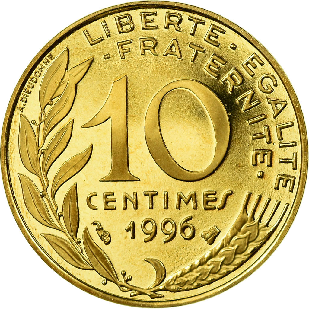 Moneda, Francia, Marianne, 10 Centimes, 1996, Paris, Proof, FDC, Aluminio -