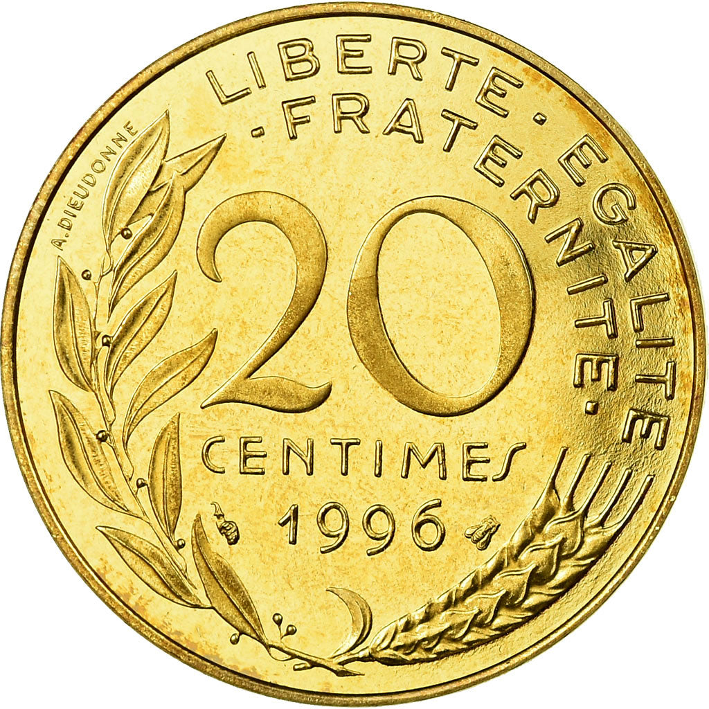 Munten, Frankrijk, Marianne, 20 Centimes, 1996, Paris, Proof, FDC