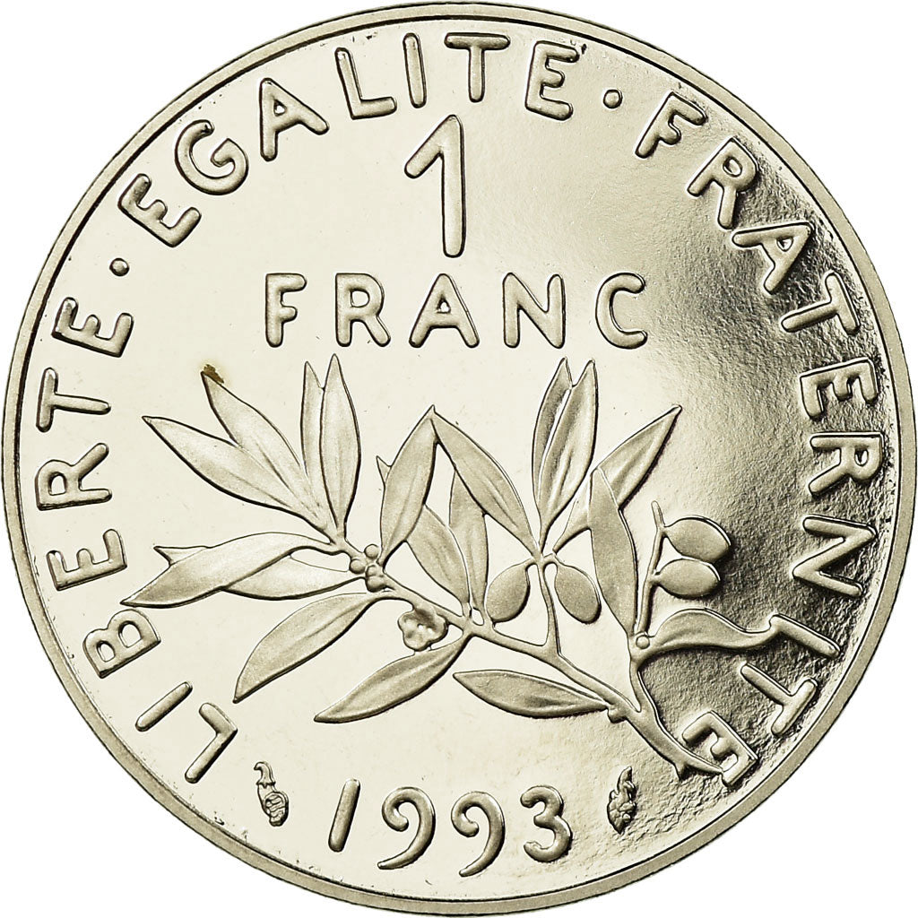 Coin, France, Semeuse, Franc, 1993, Paris, Proof, MS(65-70), Nickel, KM:925.2