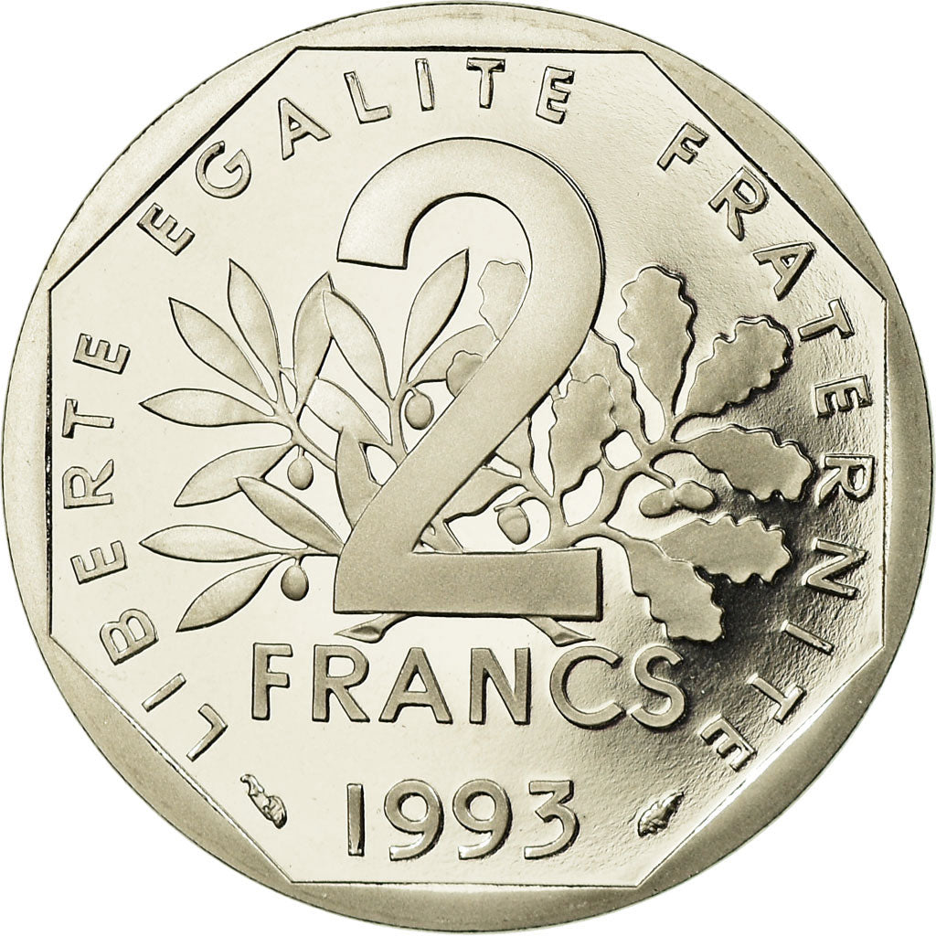 Coin, France, Semeuse, 2 Francs, 1993, Paris, Proof, MS(65-70), Nickel