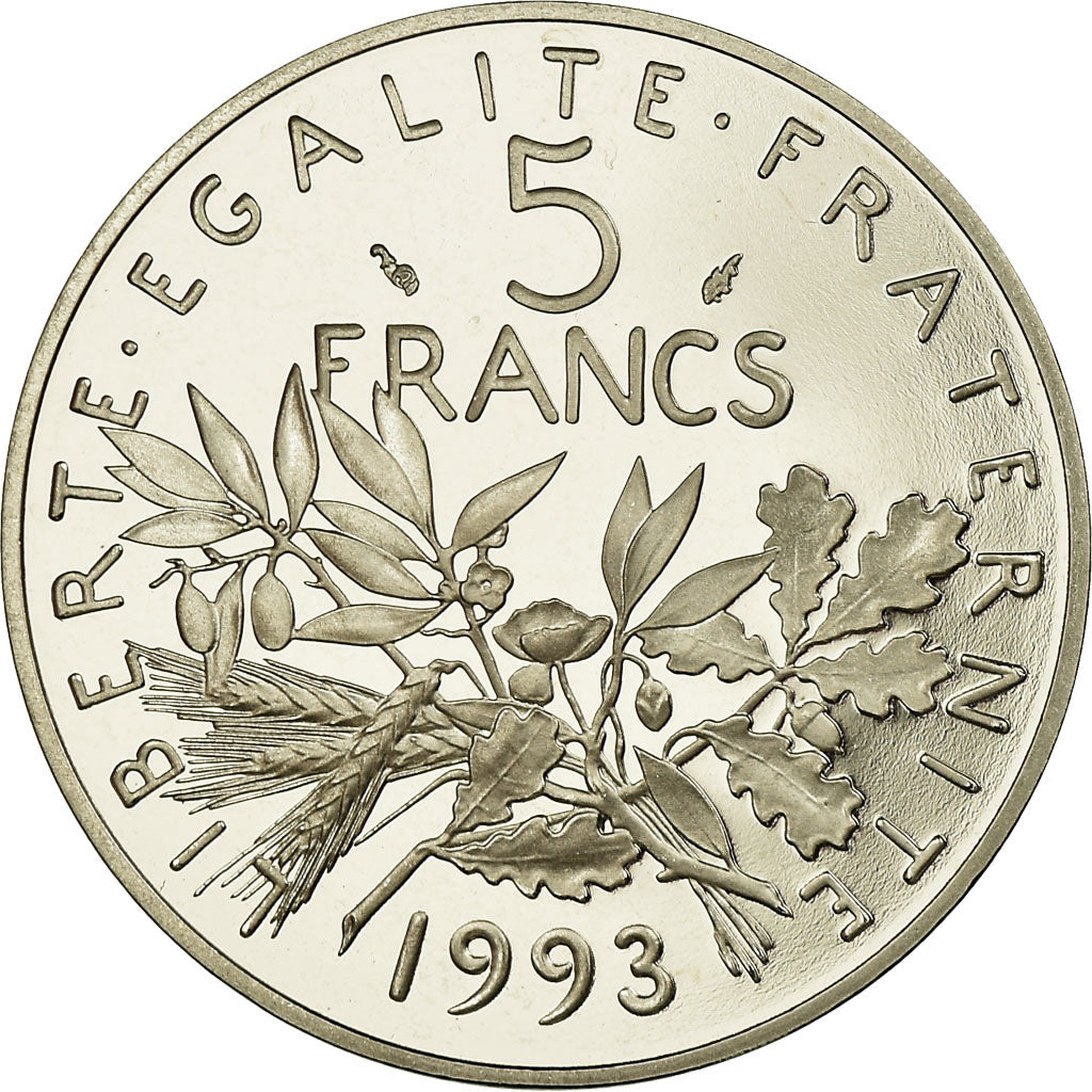 Coin, France, Semeuse, 5 Francs, 1993, Paris, Proof, MS(65-70), Nickel Clad