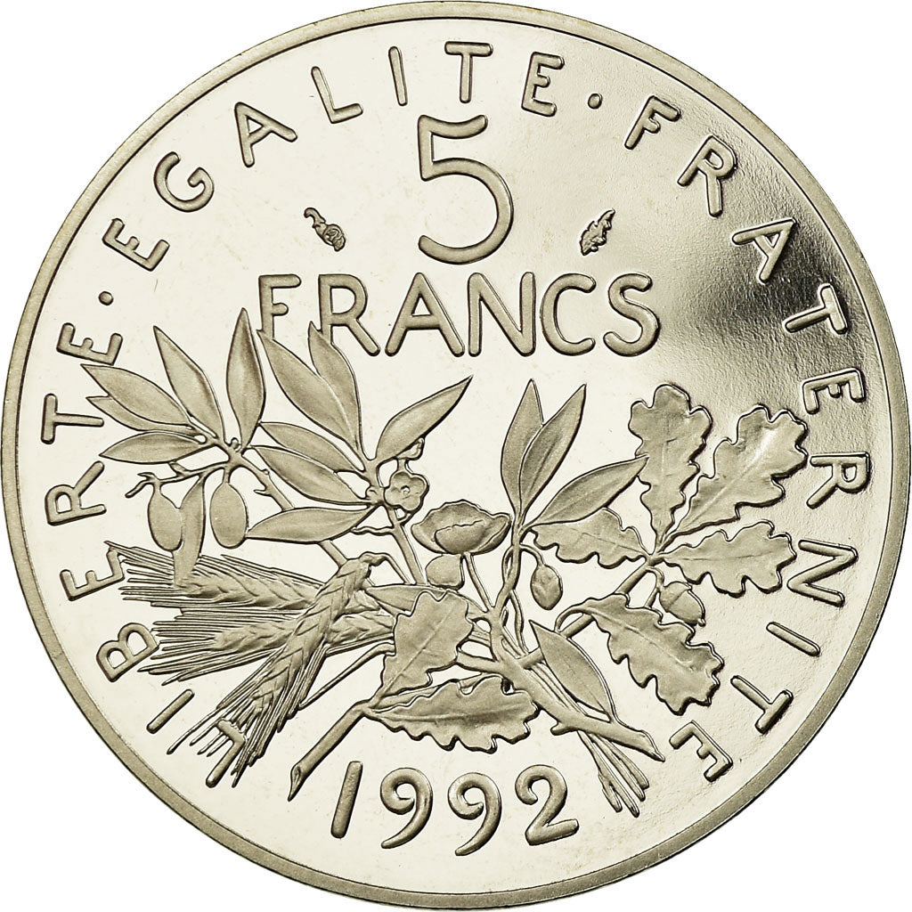 Coin, France, Semeuse, 5 Francs, 1992, Paris, Proof, MS(65-70), Nickel Clad