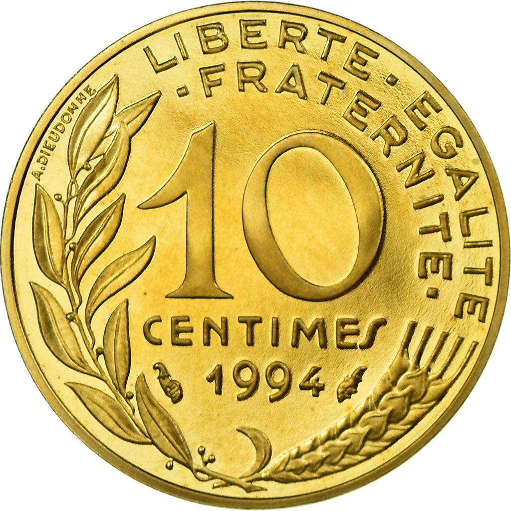 Munten, Frankrijk, Marianne, 10 Centimes, 1994, Paris, Proof, FDC