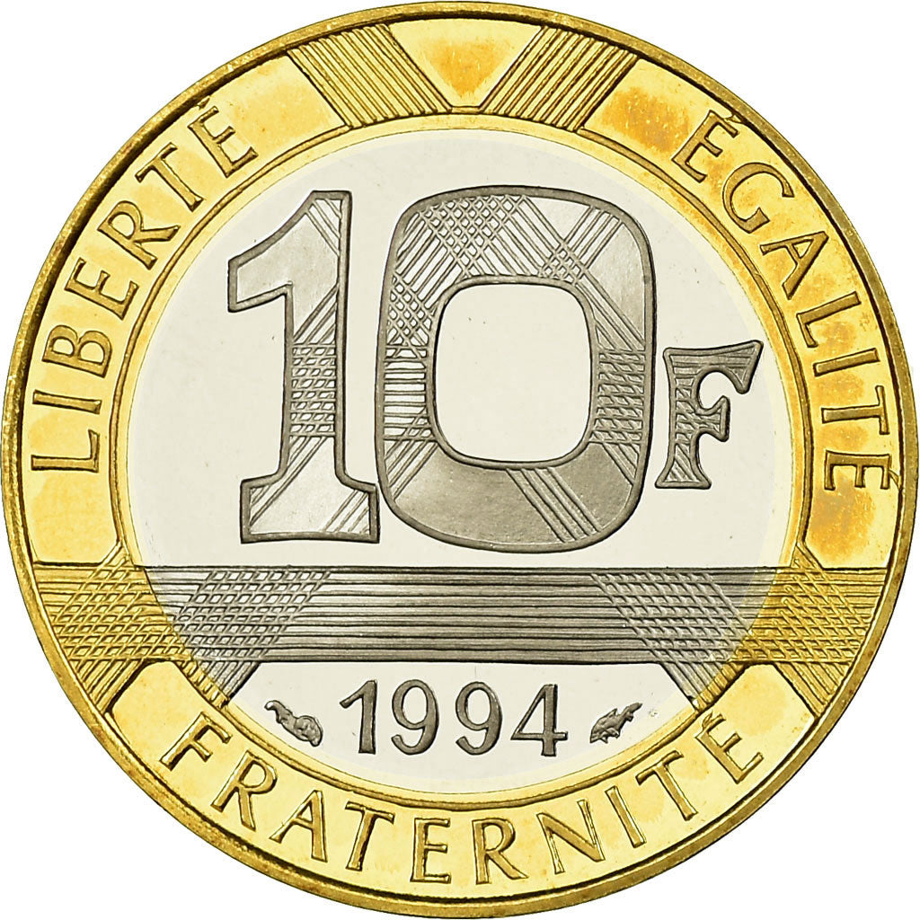 Moneda, Francia, Génie, 10 Francs, 1994, Paris, Proof, FDC, Aluminio - bronce