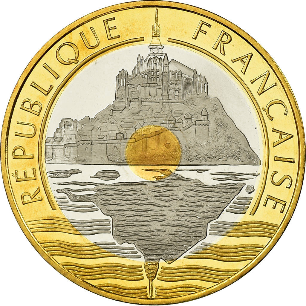 Munten, Frankrijk, Mont Saint Michel, 20 Francs, 1994, Paris, Proof, FDC