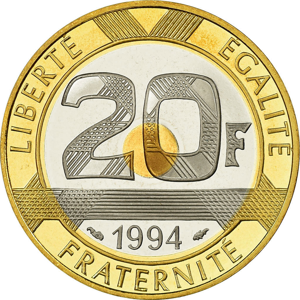 Munten, Frankrijk, Mont Saint Michel, 20 Francs, 1994, Paris, Proof, FDC
