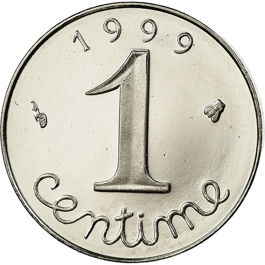 Munten, Frankrijk, Épi, Centime, 1999, Paris, Proof, FDC, Stainless Steel