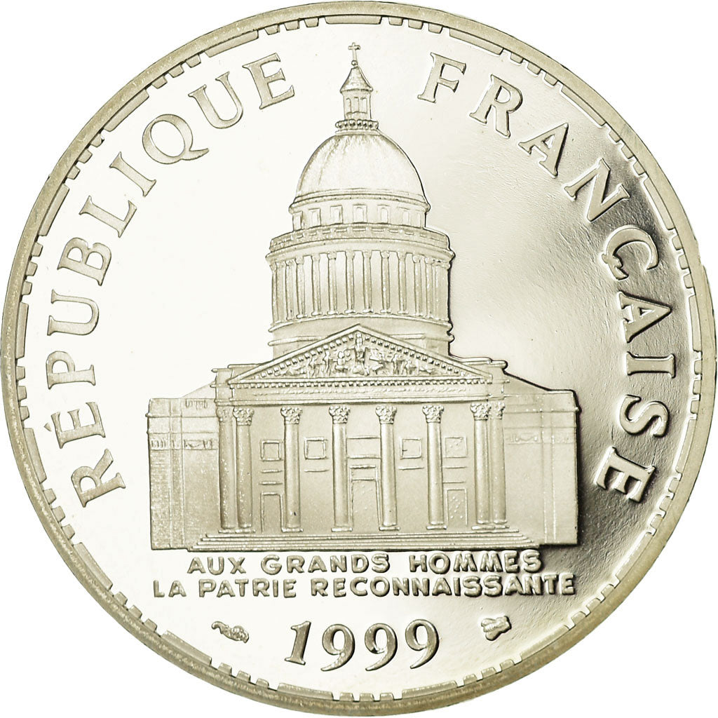 Moeda, França, Panthéon, 100 Francs, 1999, Paris, Proof, MS(65-70), Prata