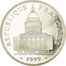 Moeda, França, Panthéon, 100 Francs, 1999, Paris, Proof, MS(65-70), Prata