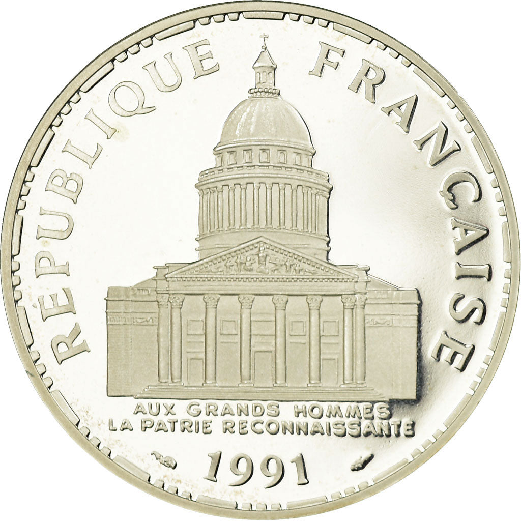 Coin, France, Panthéon, 100 Francs, 1991, Paris, Proof, MS(65-70), Silver