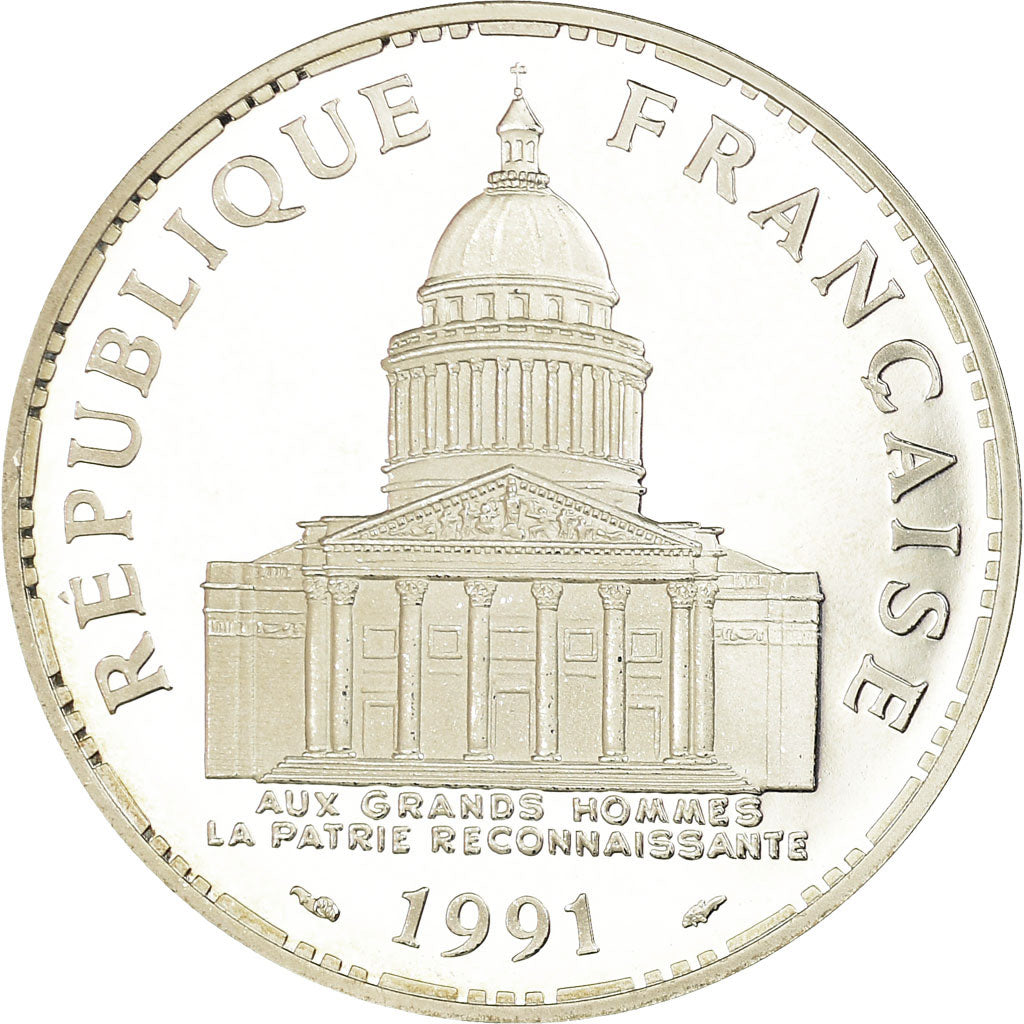 Coin, France, Panthéon, 100 Francs, 1991, Paris, Proof, MS(65-70), Silver