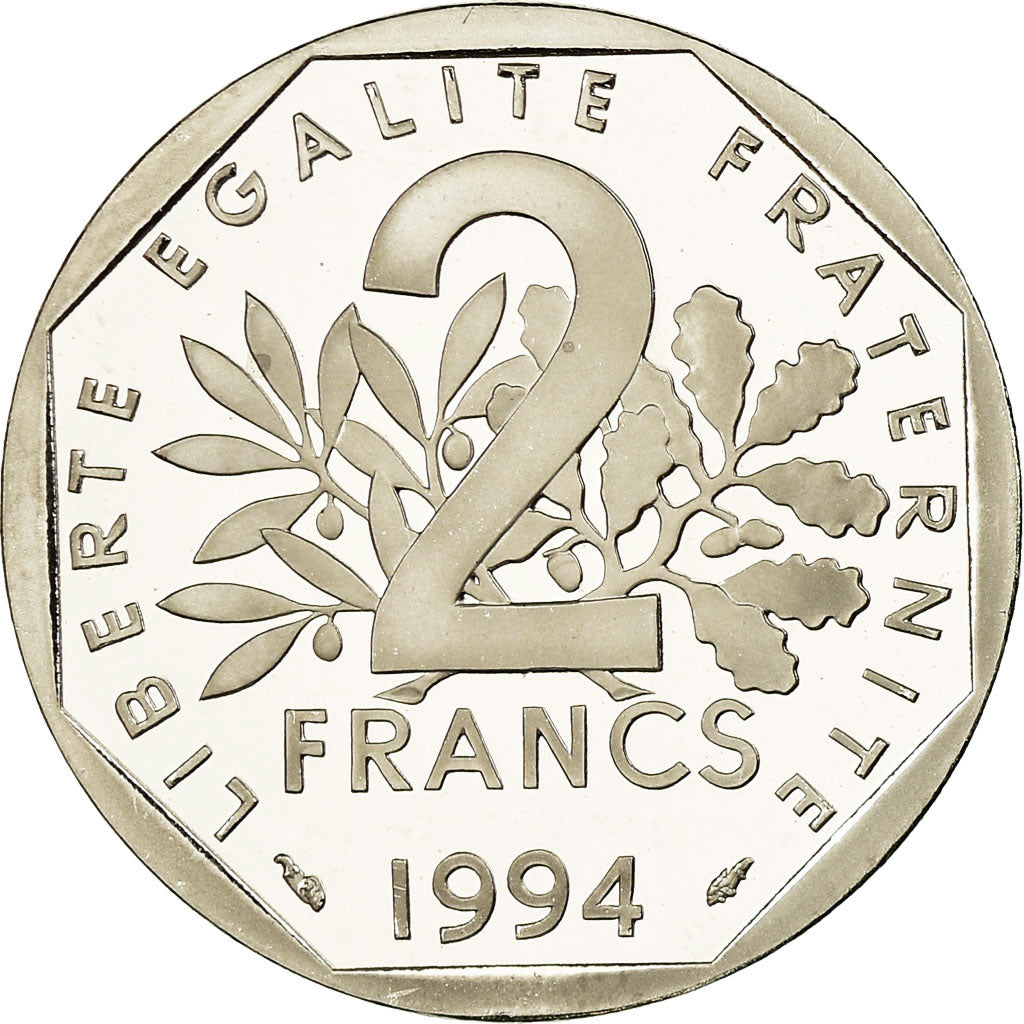 Moneta, Francia, Semeuse, 2 Francs, 1994, Paris, Proof, FDC, Nichel, KM:942.2