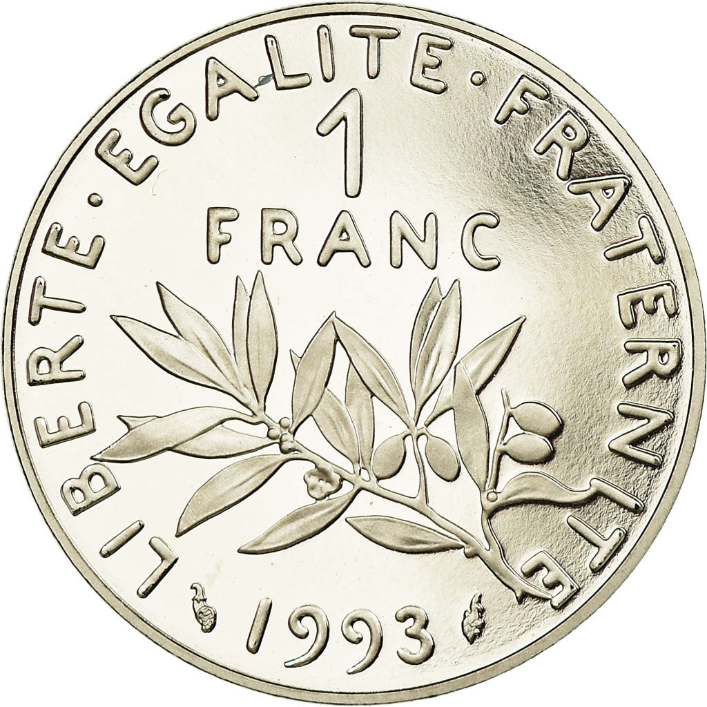 Moneta, Francia, Semeuse, Franc, 1993, Paris, Proof, FDC, Nichel, KM:925.2