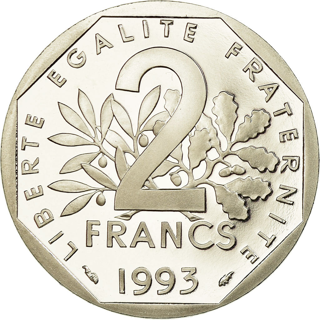 Coin, France, Semeuse, 2 Francs, 1993, Paris, Proof, MS(65-70), Nickel