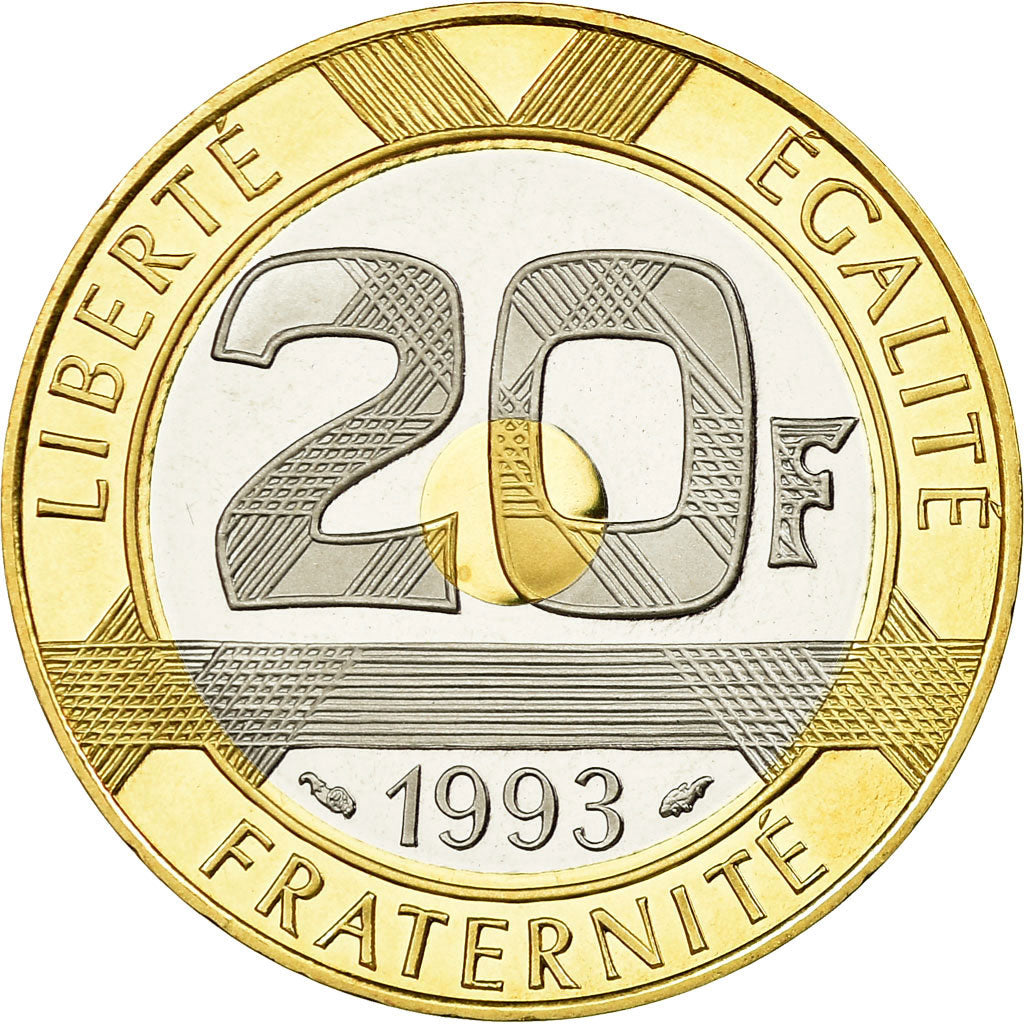 Moneta, Francia, Mont Saint Michel, 20 Francs, 1993, Paris, Proof, FDC