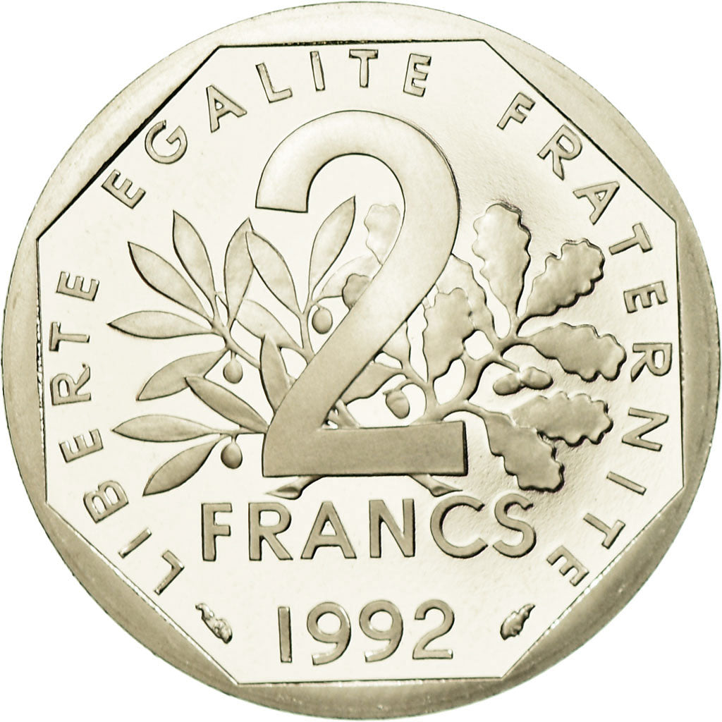 Coin, France, Semeuse, 2 Francs, 1992, Paris, Proof, MS(65-70), Nickel