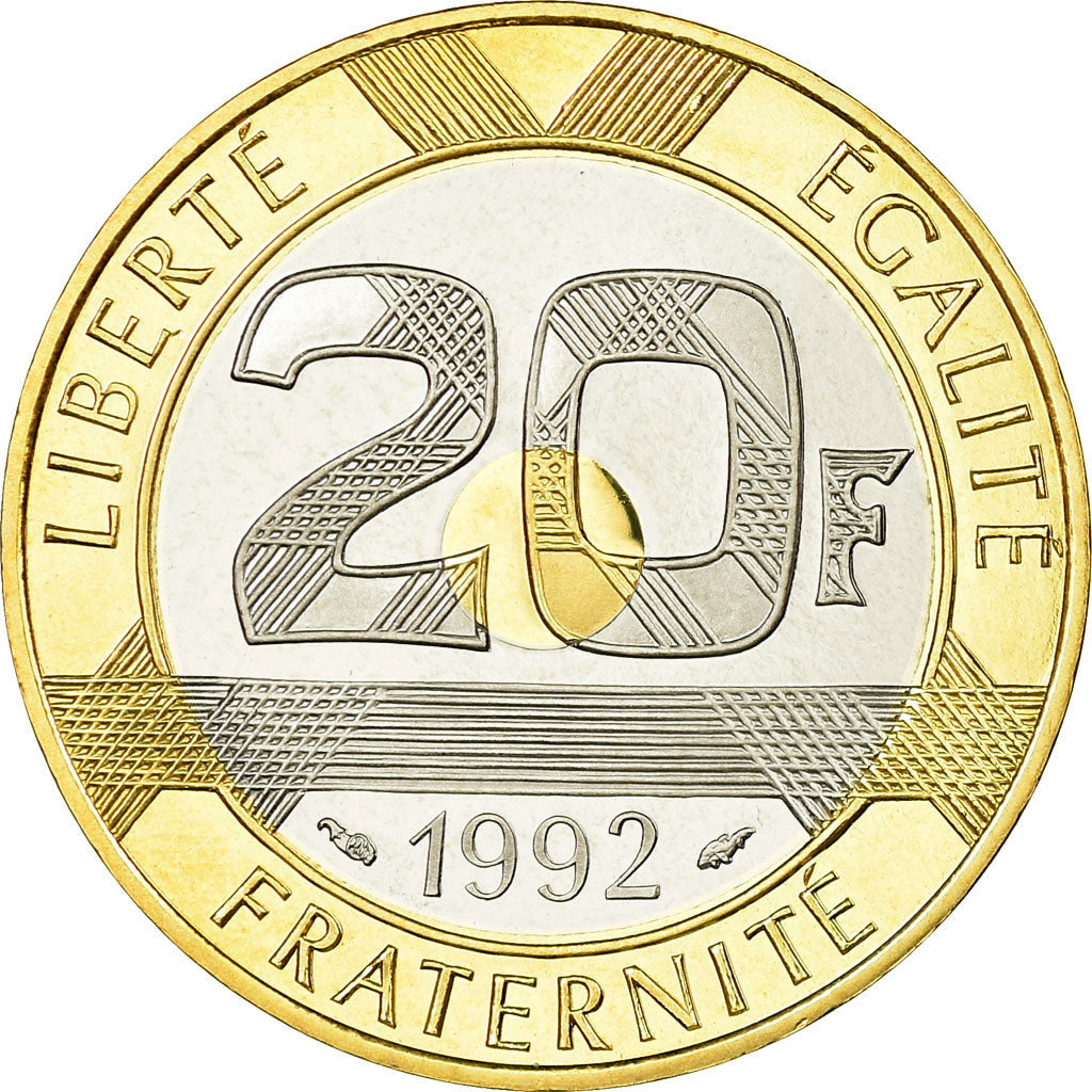 Coin, France, Mont Saint Michel, 20 Francs, 1992, Paris, Proof, MS(65-70)