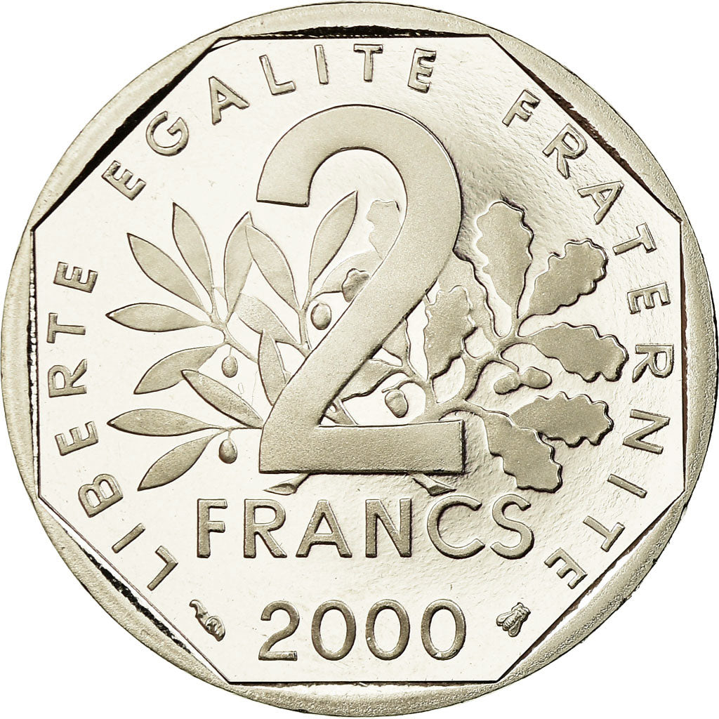 Münze, Frankreich, Semeuse, 2 Francs, 2000, Paris, Proof, STGL, Nickel