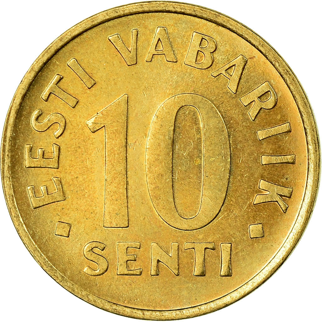Coin, Estonia, 10 Senti, 1991, no mint, EF(40-45), Aluminum-Bronze, KM:22