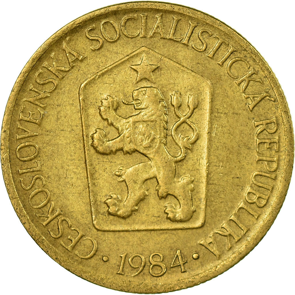 Coin, Czechoslovakia, Koruna, 1984, EF(40-45), Aluminum-Bronze, KM:50