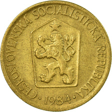 Coin, Czechoslovakia, Koruna, 1984, EF(40-45), Aluminum-Bronze, KM:50