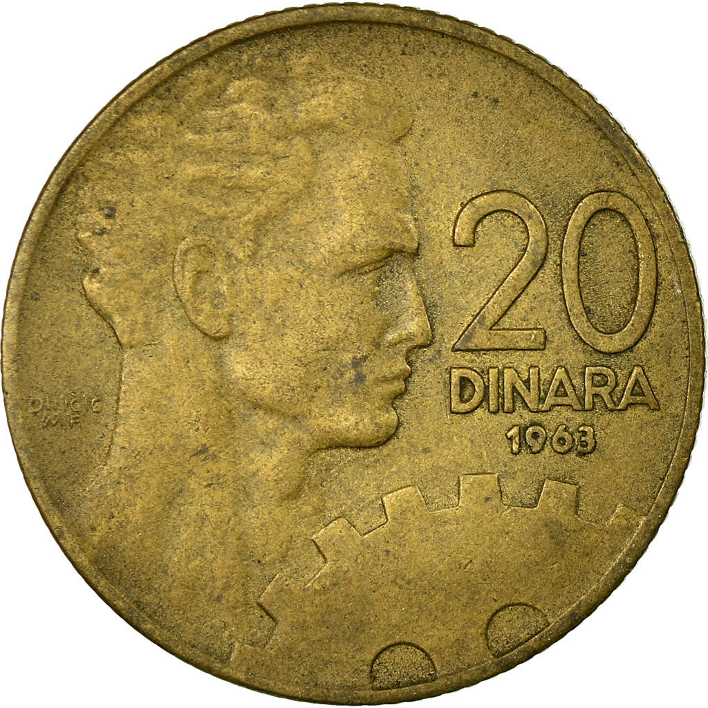 Coin, Yugoslavia, 20 Dinara, 1963, EF(40-45), Aluminum-Bronze, KM:40
